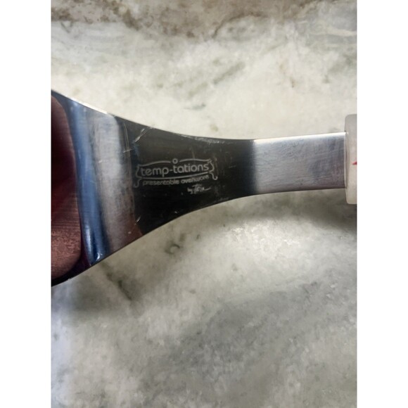 Temp-Tations 11" Spatula Turner Old World Red Flower Stainless Steel Silicone - Picture 4 of 6